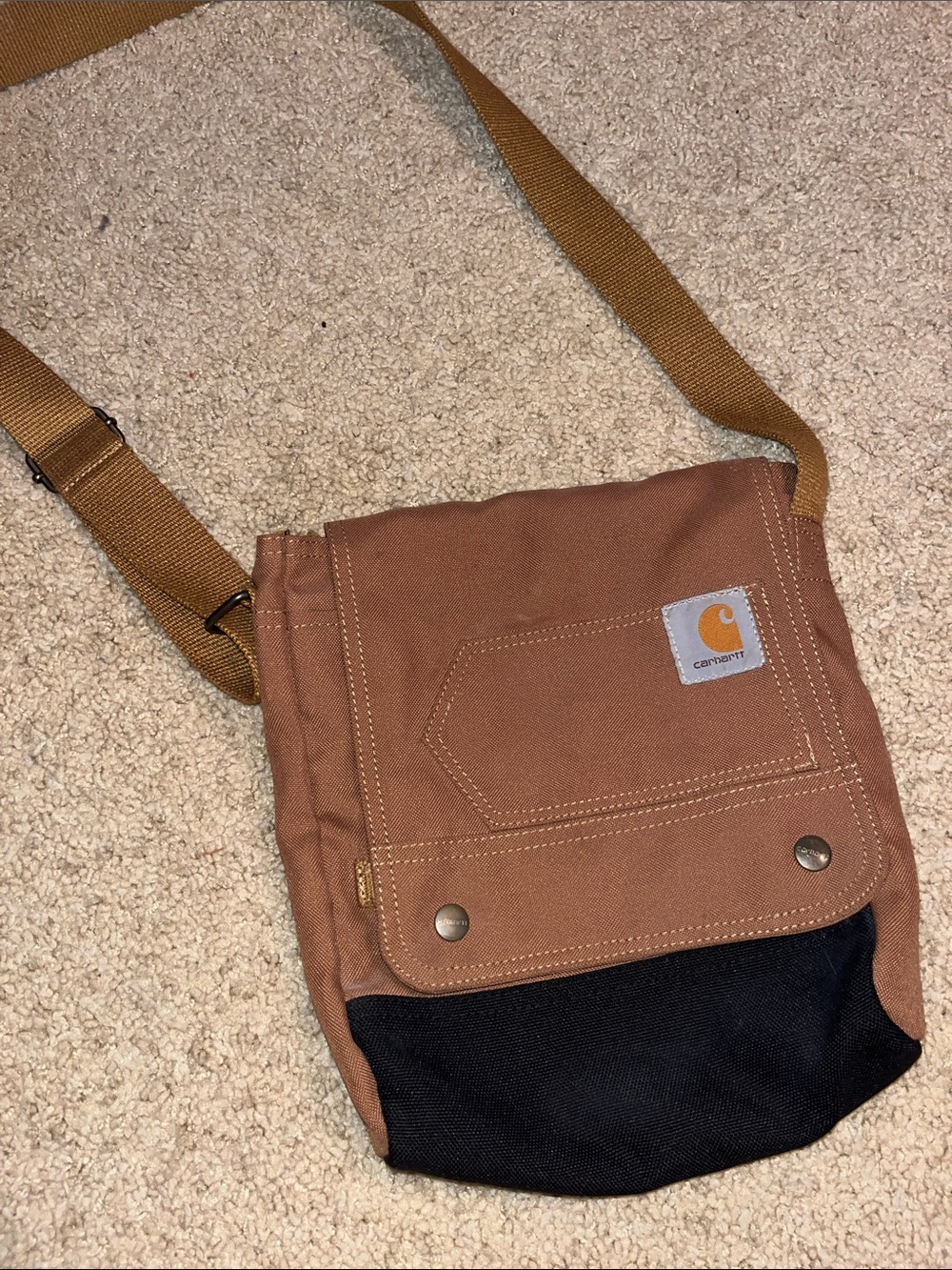 Carhartt Tan and Black Canvas Messenger Bag - Picture 2 of 5